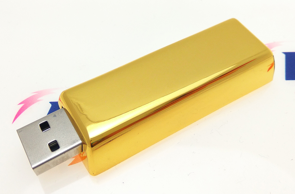 Original memoria USB Flash Drive en forma de lingote de oro 